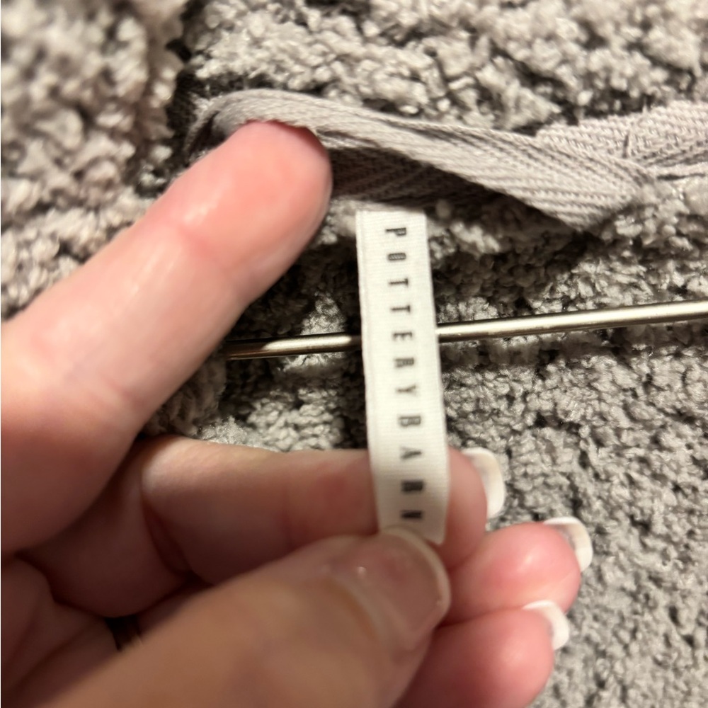 Pottery Barn Textured Gray Robe - Picture 2 of 5